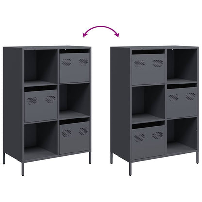 Hoge kast 68x39x103,5 cm staal antracietkleurig