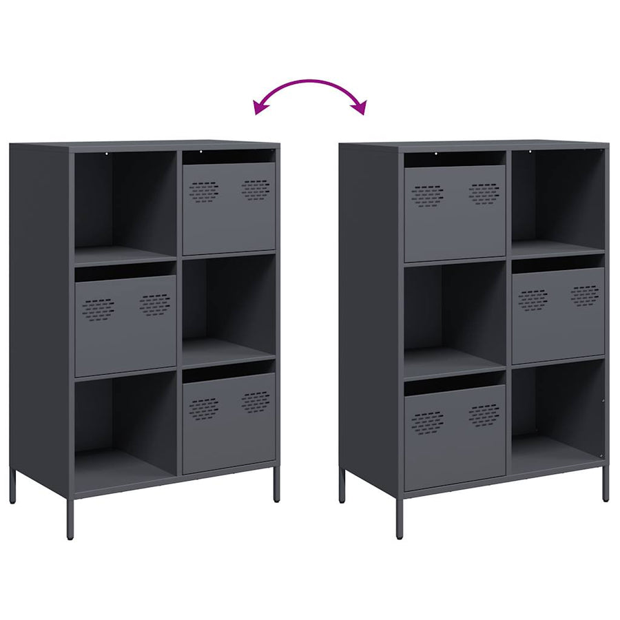 Hoge kast 68x39x103,5 cm staal antracietkleurig