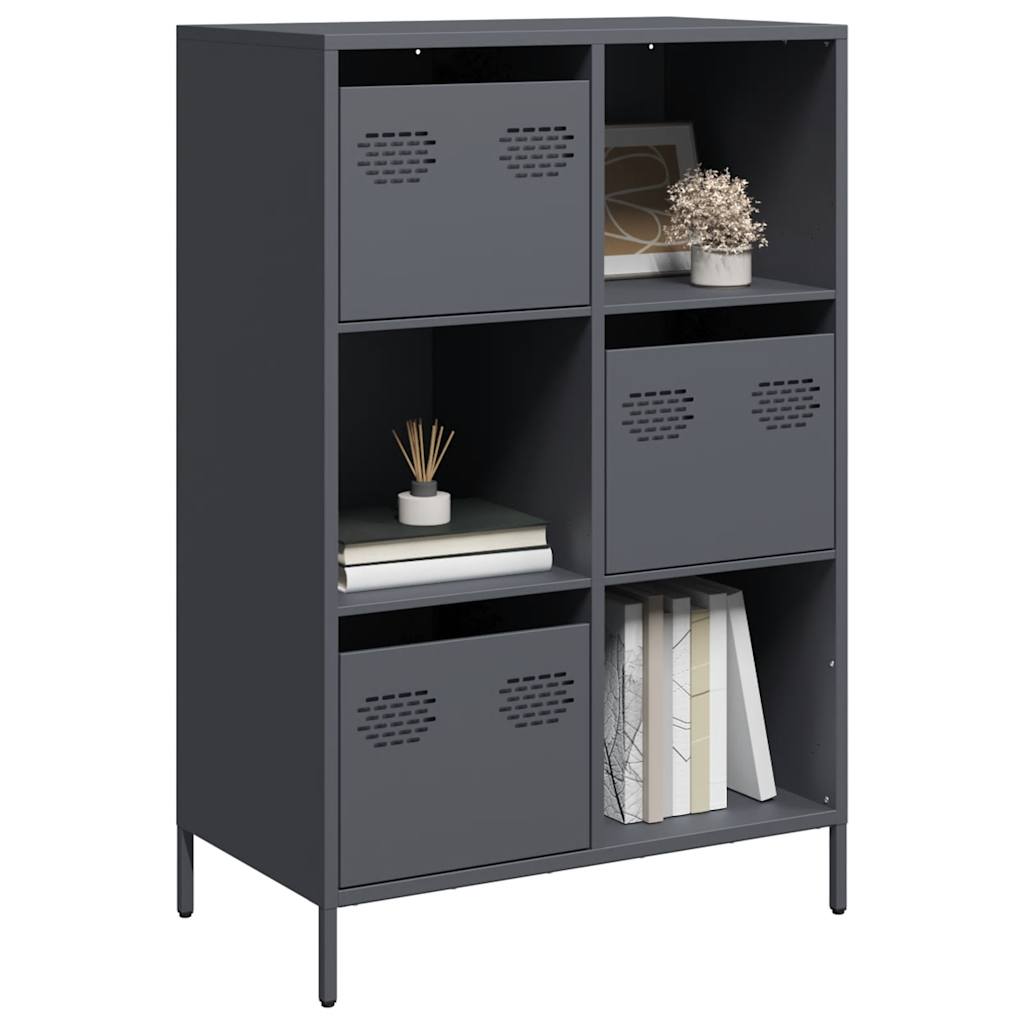 Hoge kast 68x39x103,5 cm staal antracietkleurig