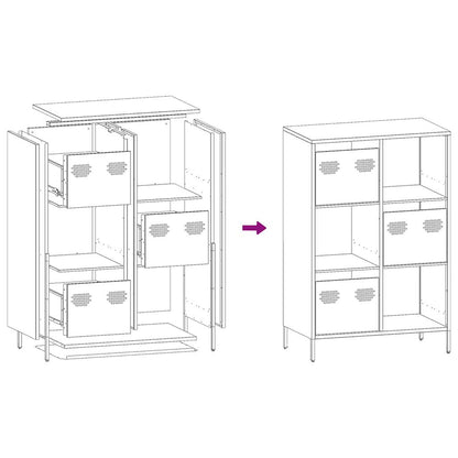 Hoge kast 68x39x103,5 cm staal mosterdgeel