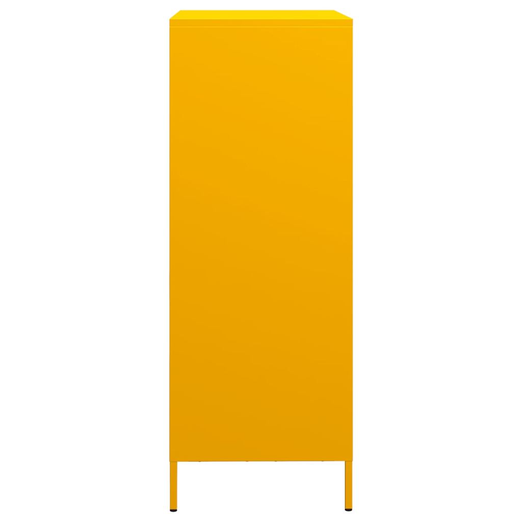 Hoge kast 68x39x103,5 cm staal mosterdgeel