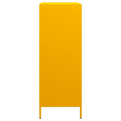 Hoge kast 68x39x103,5 cm staal mosterdgeel