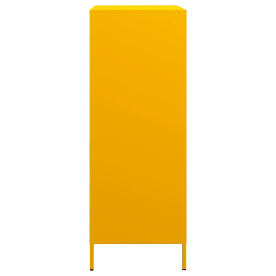 Hoge kast 68x39x103,5 cm staal mosterdgeel