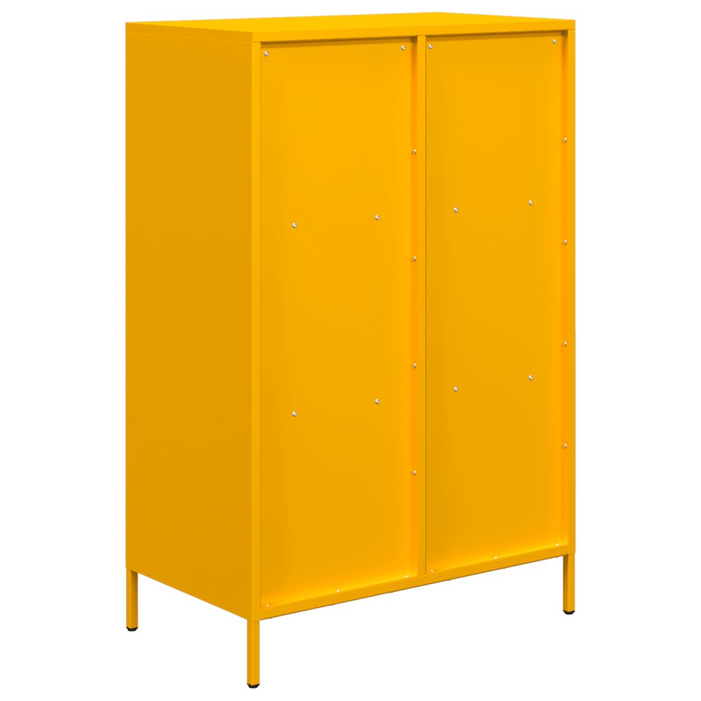 Hoge kast 68x39x103,5 cm staal mosterdgeel