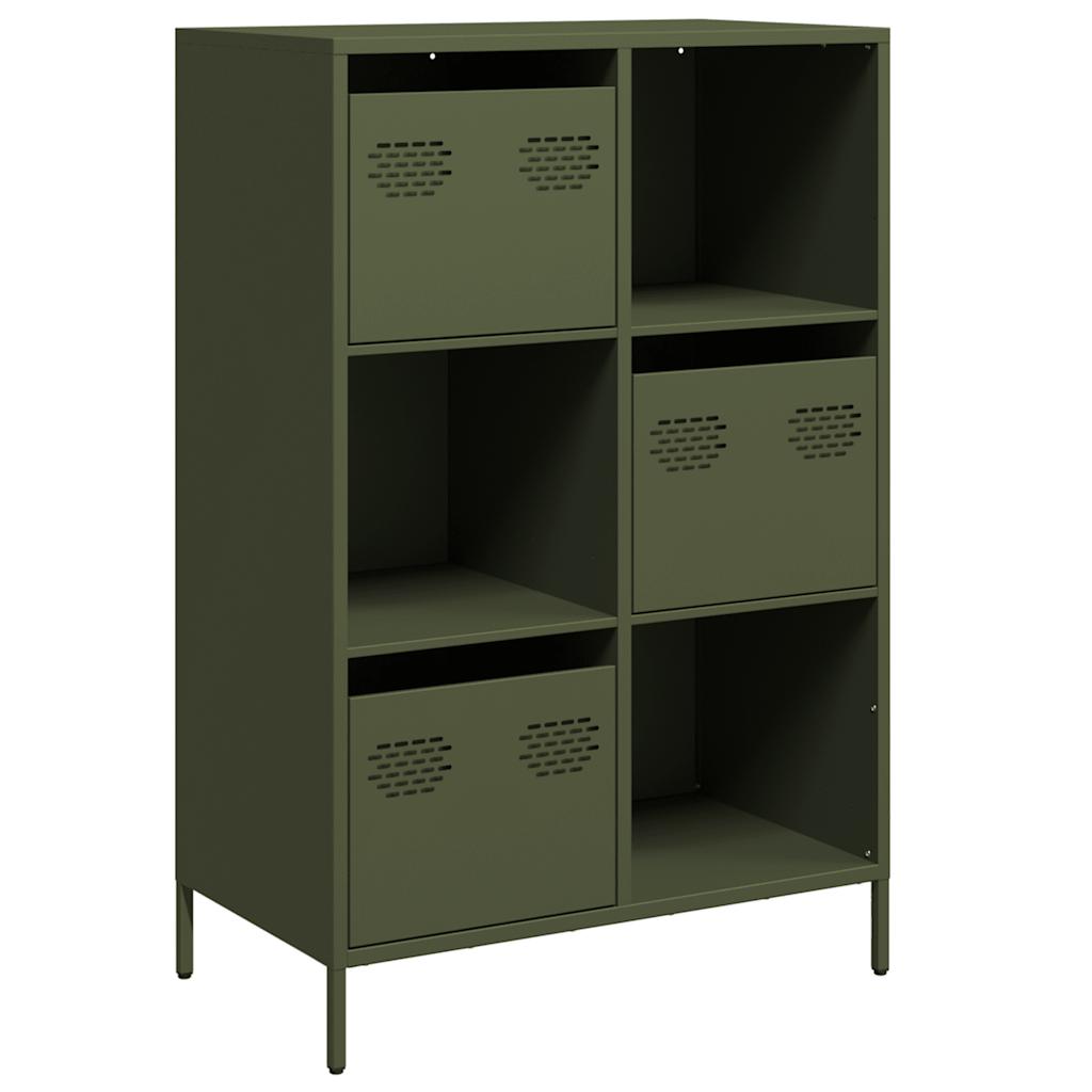 Hoge kast 68x39x103,5 cm staal olijfgroen