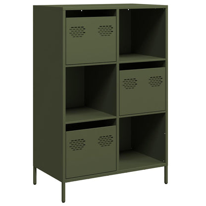 Hoge kast 68x39x103,5 cm staal olijfgroen