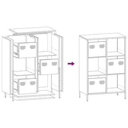 Hoge kast 68x39x103,5 cm staal olijfgroen