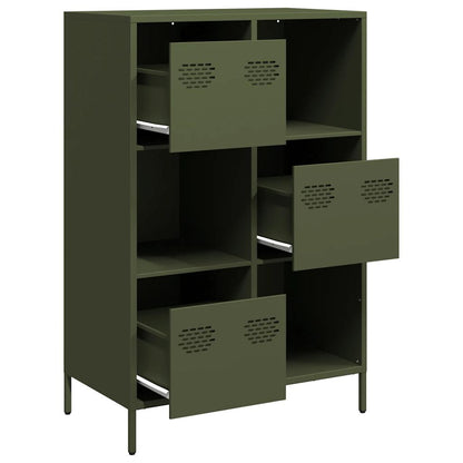 Hoge kast 68x39x103,5 cm staal olijfgroen