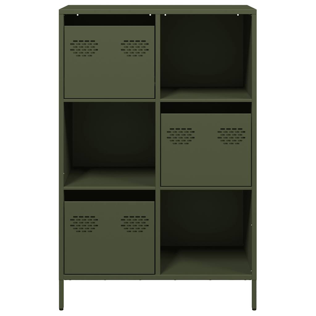 Hoge kast 68x39x103,5 cm staal olijfgroen