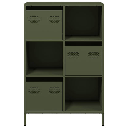 Hoge kast 68x39x103,5 cm staal olijfgroen