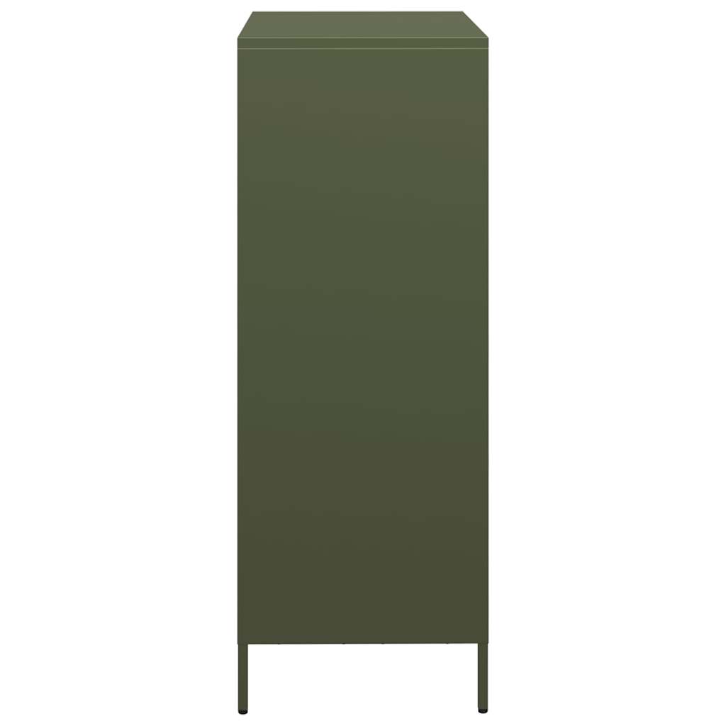 Hoge kast 68x39x103,5 cm staal olijfgroen