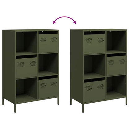 Hoge kast 68x39x103,5 cm staal olijfgroen
