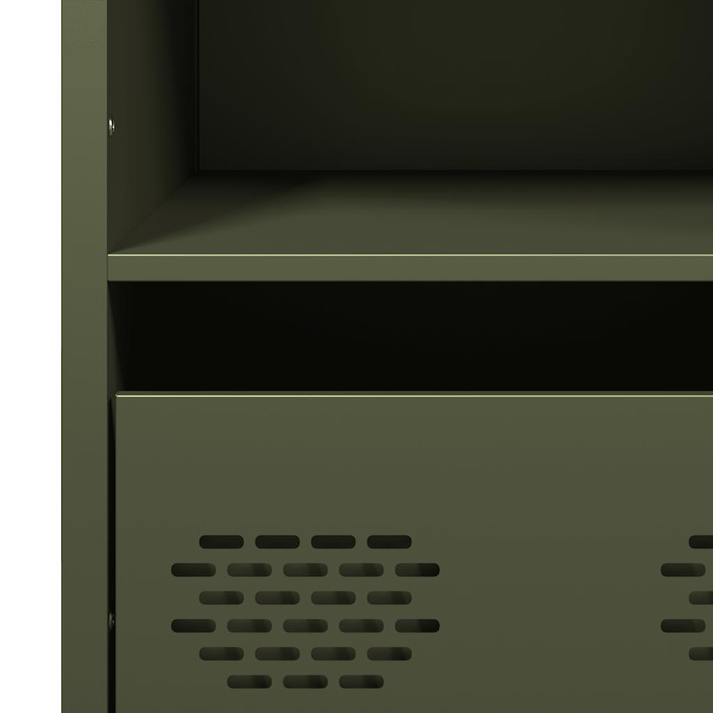 Hoge kast 68x39x103,5 cm staal olijfgroen