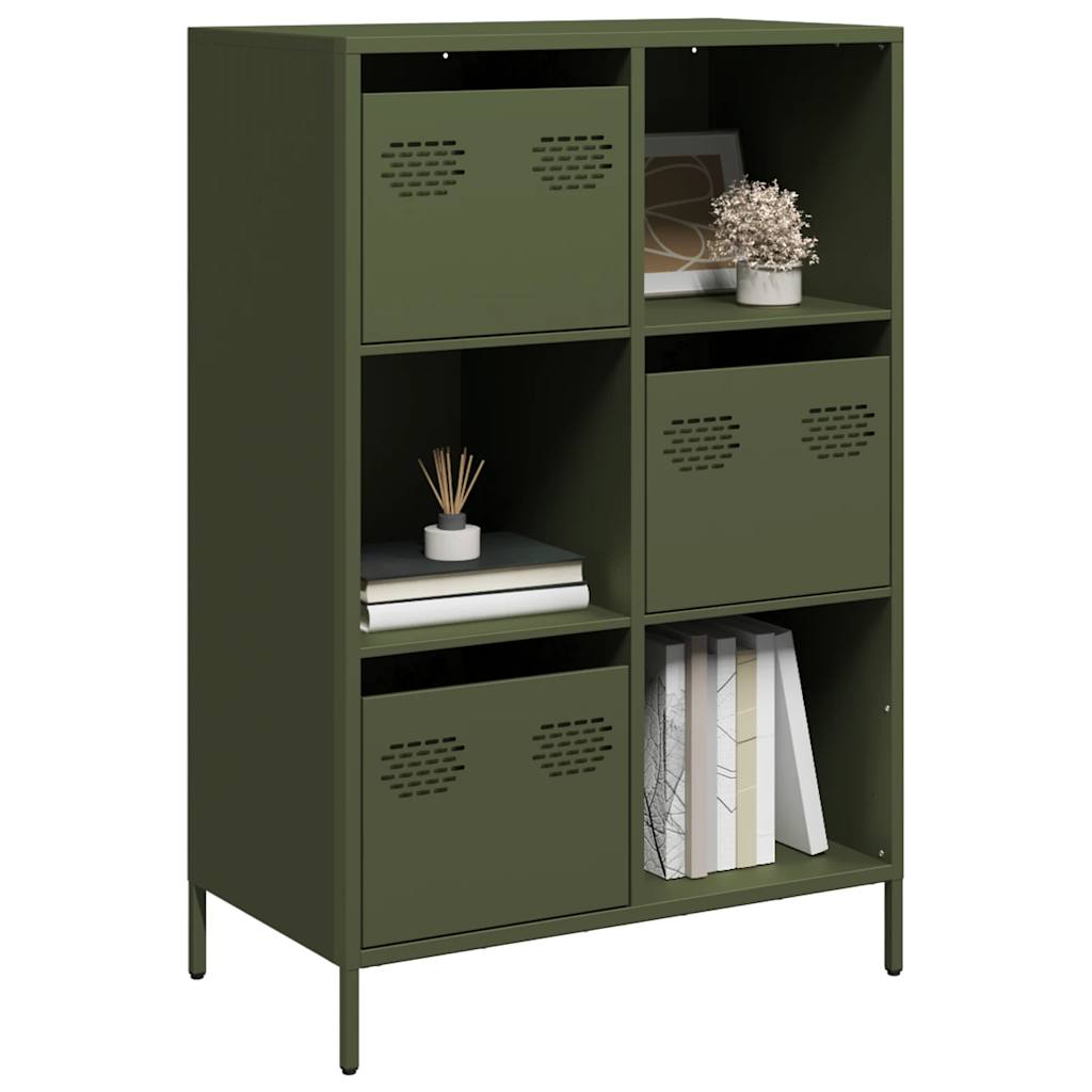 Hoge kast 68x39x103,5 cm staal olijfgroen