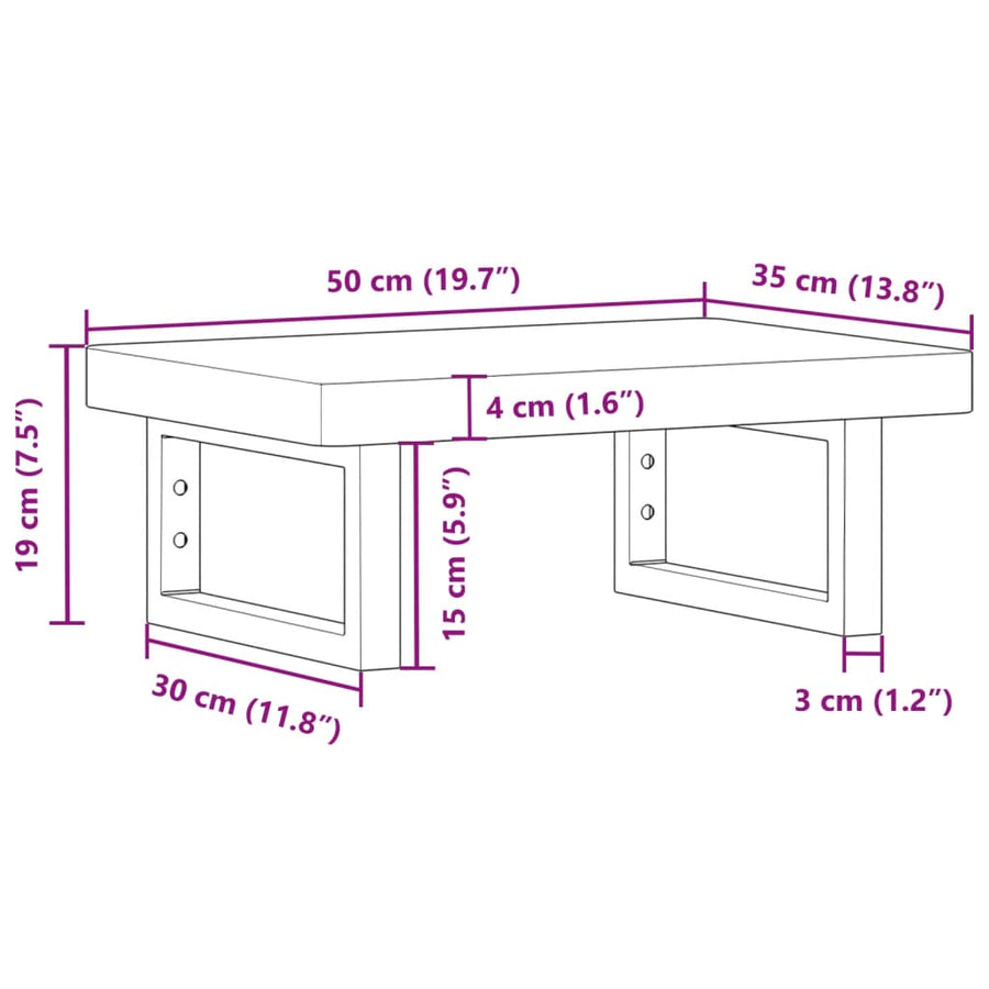 Badkamer wandschap staal en massief beukenhout