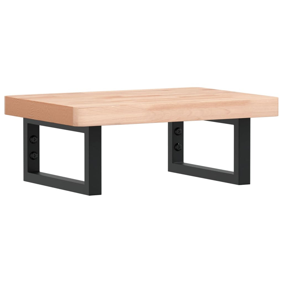 Badkamer wandschap staal en massief beukenhout