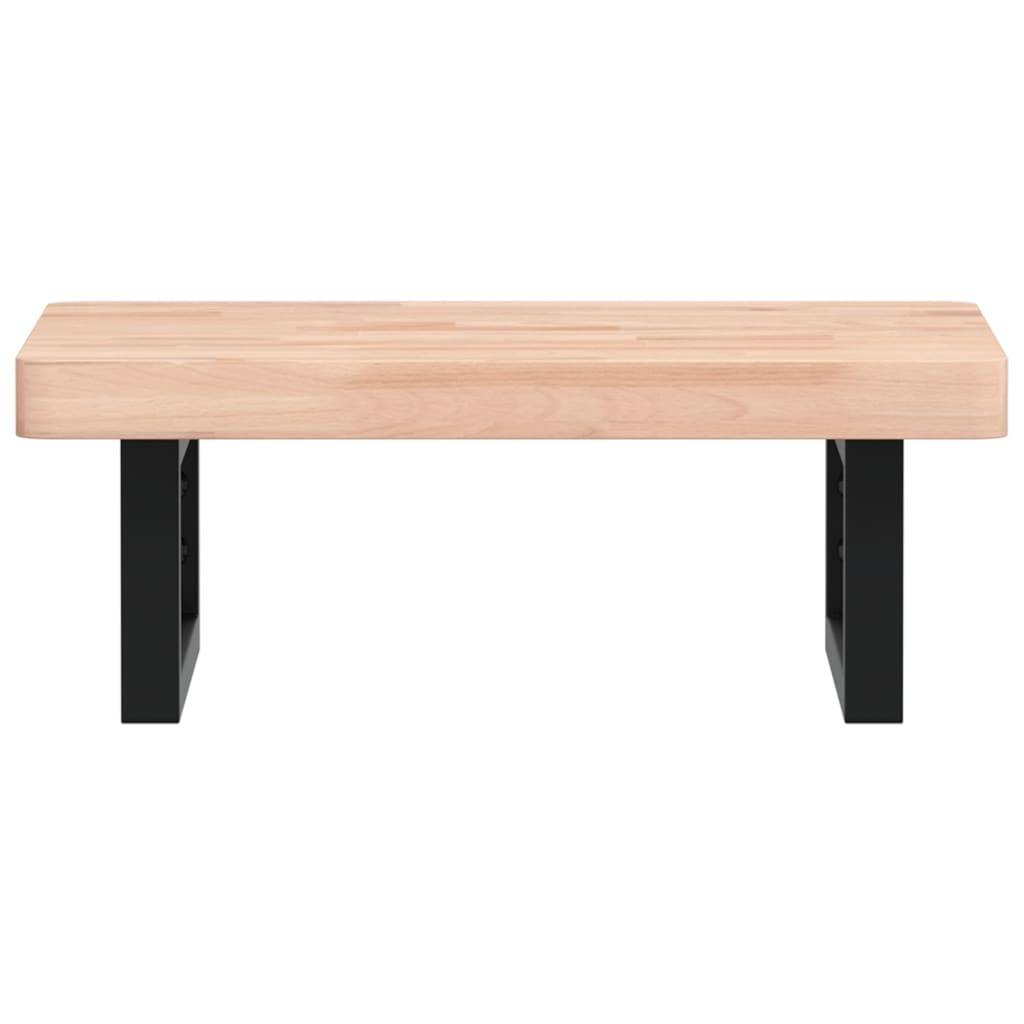 Badkamer wandschap staal en massief beukenhout