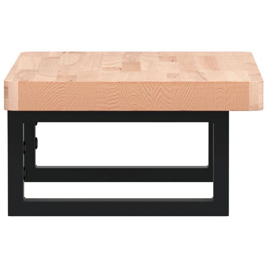 Badkamer wandschap staal en massief beukenhout