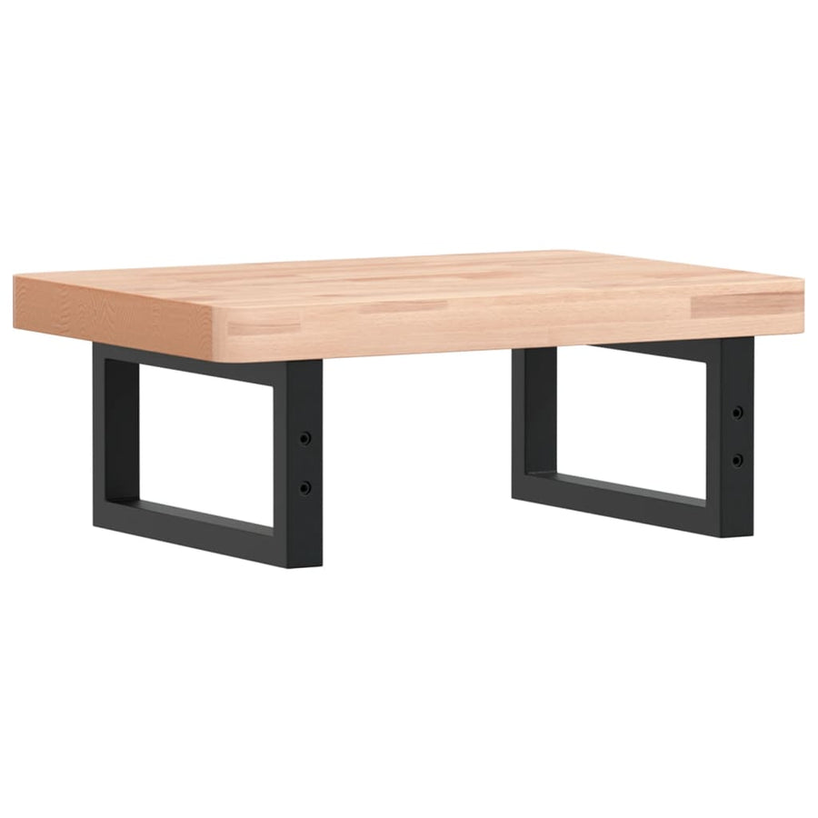 Badkamer wandschap staal en massief beukenhout