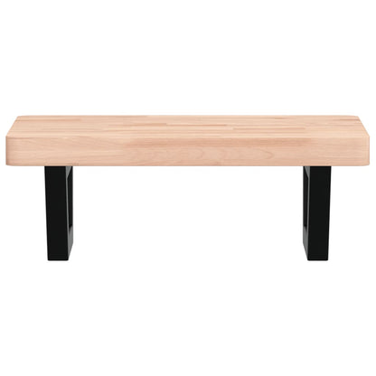 Badkamer wandschap staal en massief beukenhout