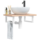 Badkamer wandschap 60x40 cm staal massief eikenhout