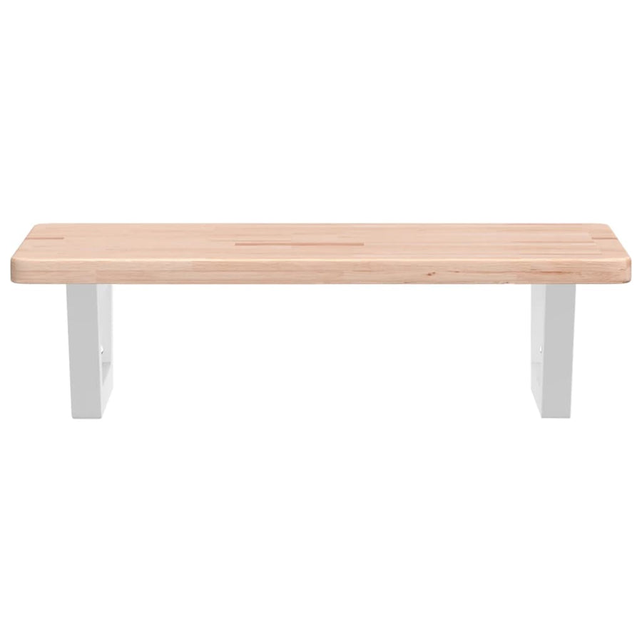 Badkamer wandschap staal en massief eikenhout