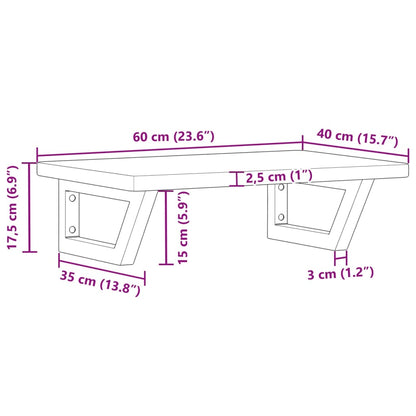 Badkamer wandschap staal en massief eikenhout
