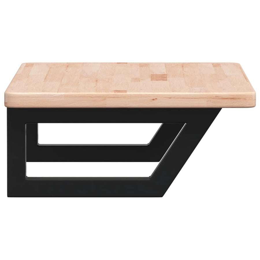 Badkamer wandschap staal en massief eikenhout