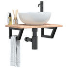 Badkamer wandschap 60x40 cm staal massief eikenhout