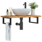 Badkamer wandschap 80x40 cm staal massief eikenhout
