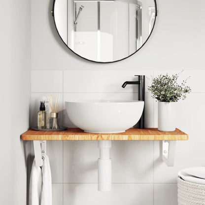 Badkamer wandschap staal en massief eikenhout