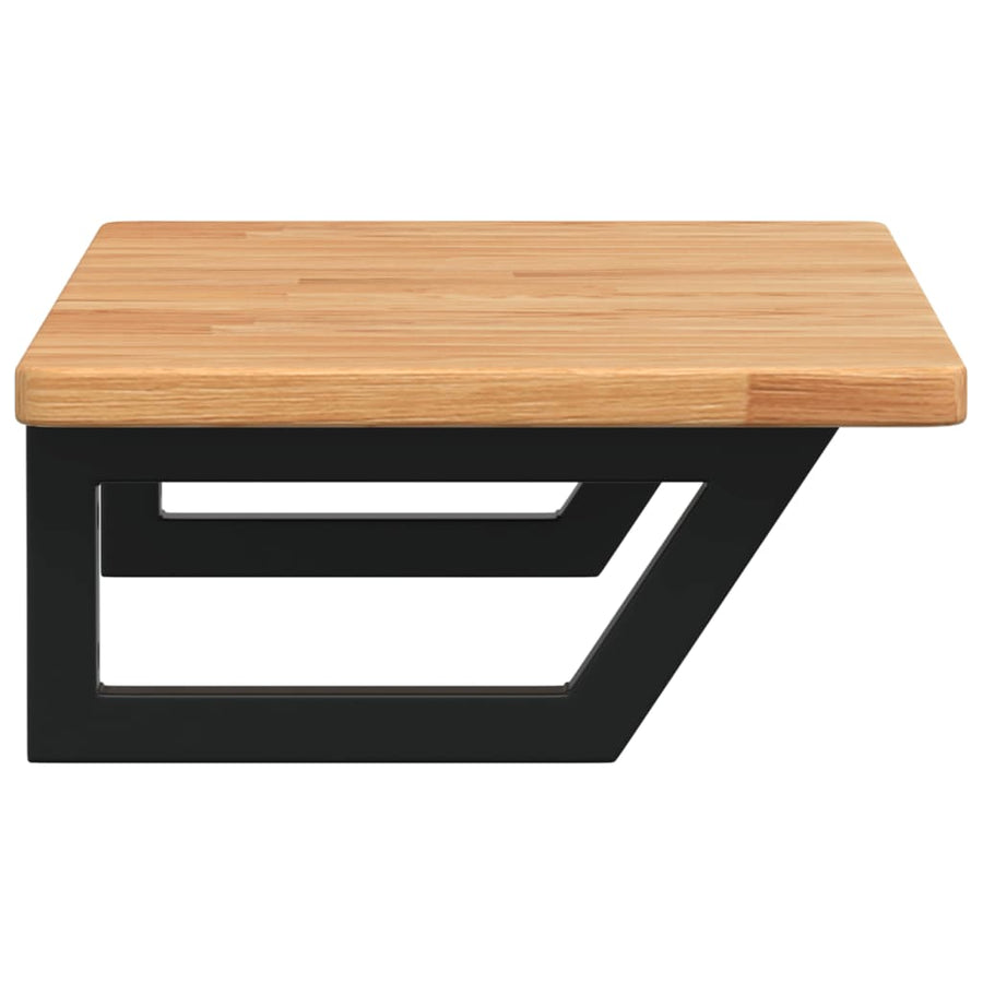 Badkamer wandschap staal en massief eikenhout