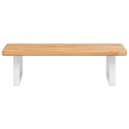 Badkamer wandschap staal en massief eikenhout