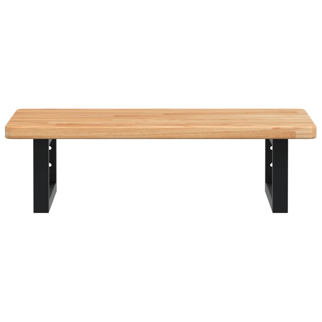 Badkamer wandschap staal en massief eikenhout