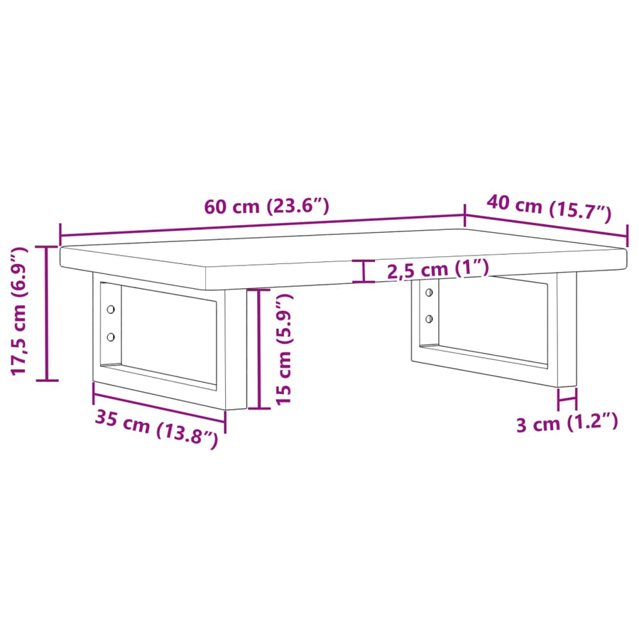 Badkamer wandschap staal en massief eikenhout