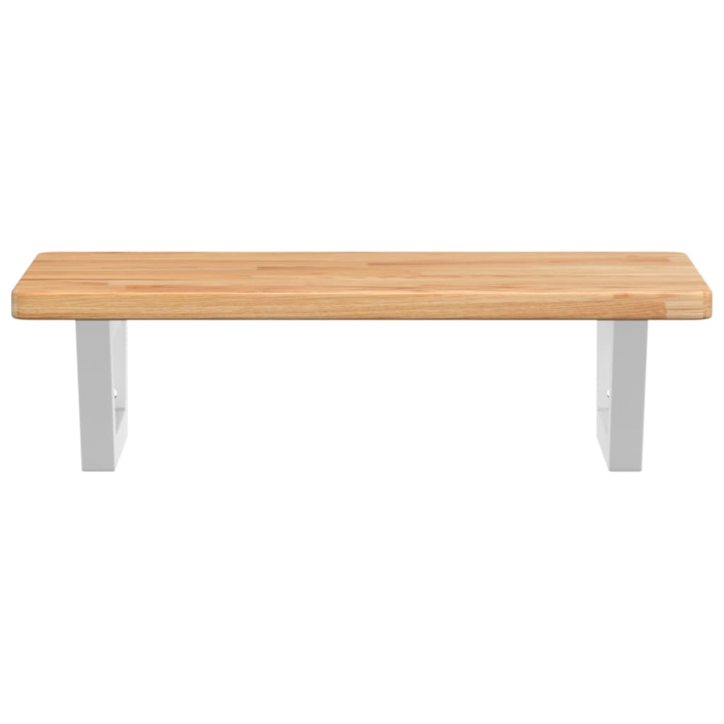 Badkamer wandschap staal en massief eikenhout