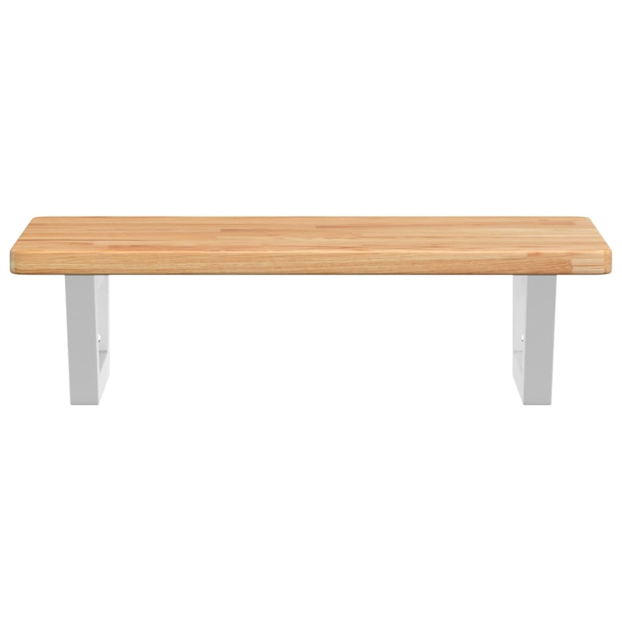 Badkamer wandschap staal en massief eikenhout