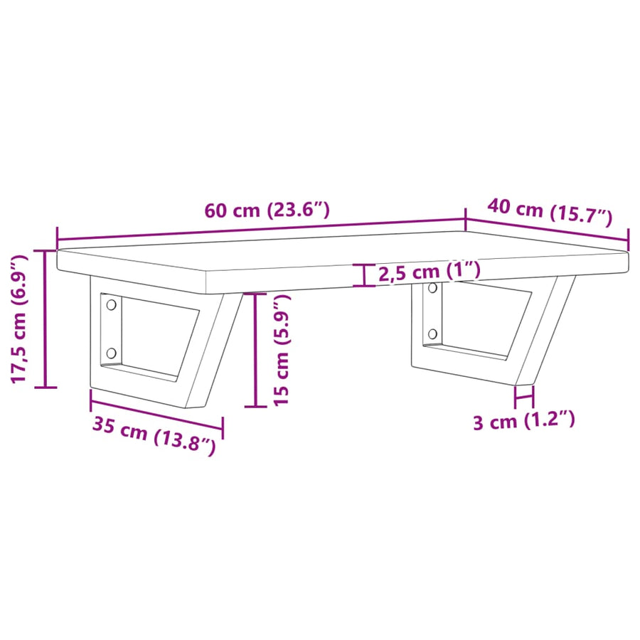 Badkamer wandschap staal en massief eikenhout