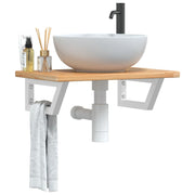 Badkamer wandschap staal massief eikenhout