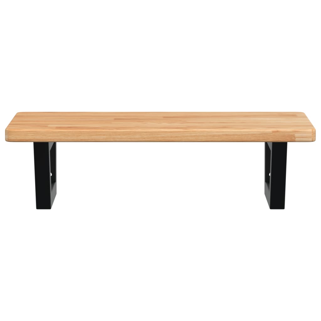 Badkamer wandschap staal en massief eikenhout