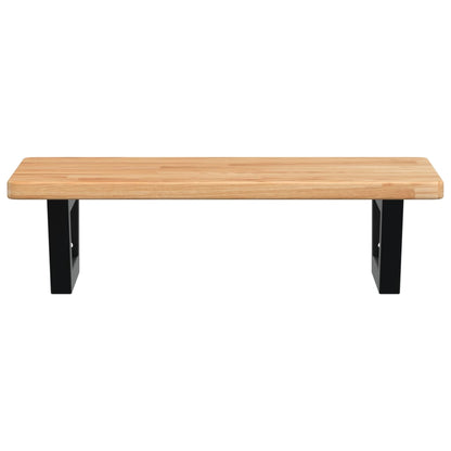 Badkamer wandschap staal en massief eikenhout