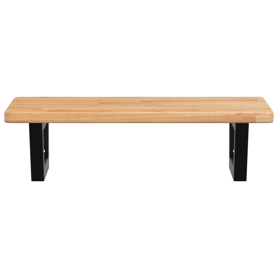Badkamer wandschap staal en massief eikenhout