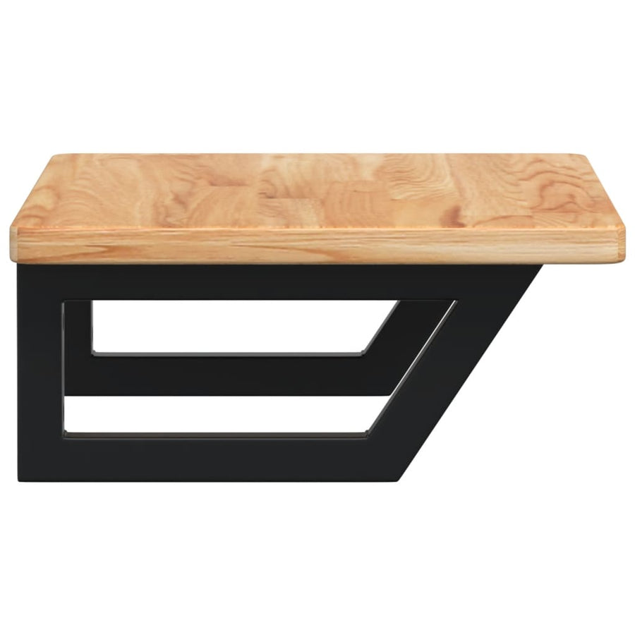 Badkamer wandschap staal en massief eikenhout