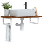 Badkamer wandschap staal massief eikenhout 80x40 cm
