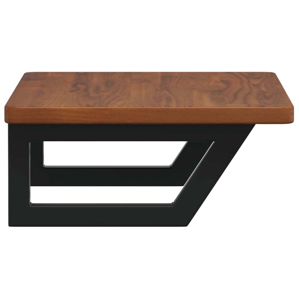 Badkamer wandschap staal en massief eikenhout