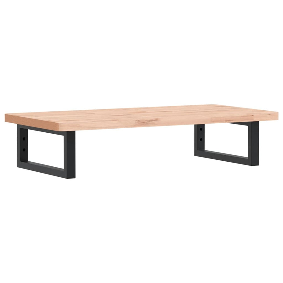 Badkamer Wandschap Staal En Massief Beukenhout 1 80 x 40 x 2.5 cm Bruin en zwart