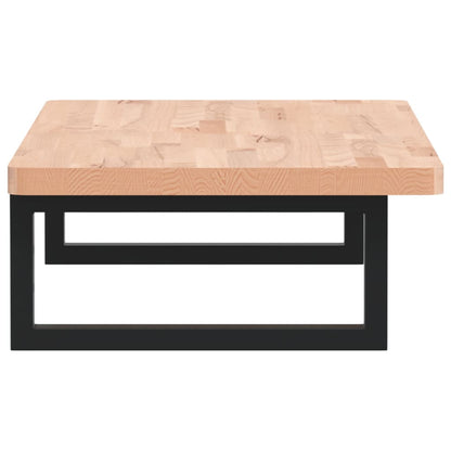 Badkamer Wandschap Staal En Massief Beukenhout 1 80 x 40 x 2.5 cm Bruin en zwart
