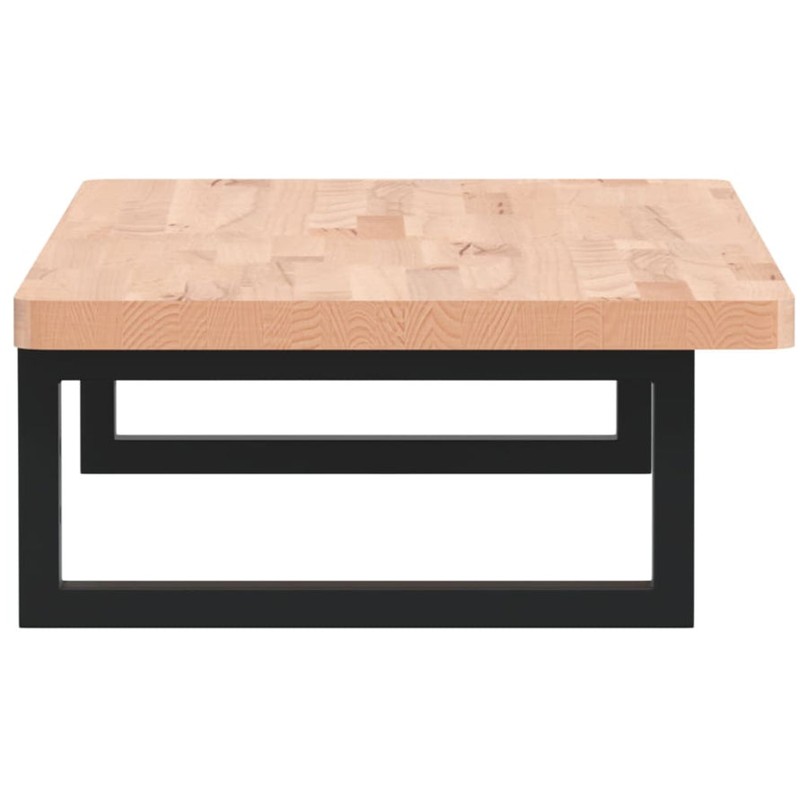 Badkamer Wandschap Staal En Massief Beukenhout 1 80 x 40 x 2.5 cm Bruin en zwart