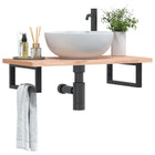 Badkamer wandschap 80x40 cm staal beukenhout