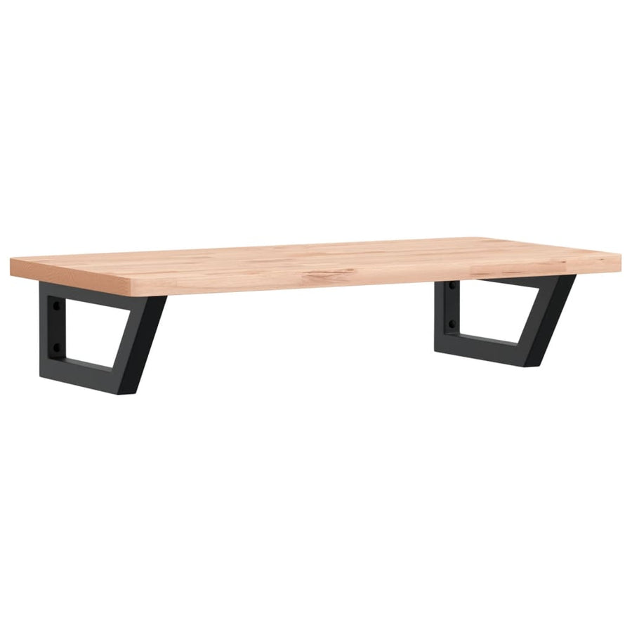Badkamer Wandschap Staal En Massief Beukenhout 1 80 x 40 x 2.5 cm Bruin en zwart